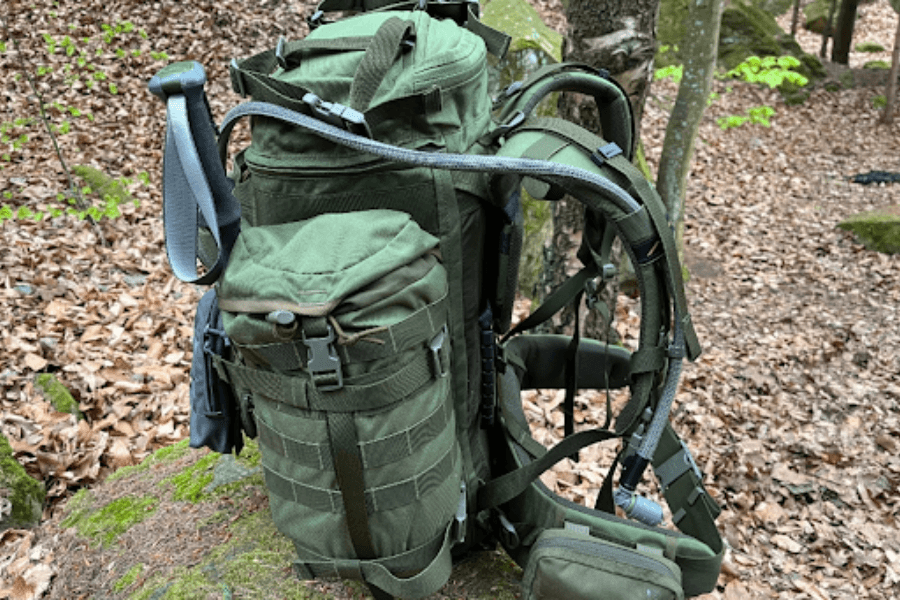 A backpack, trekking