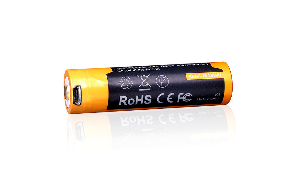 Fenix® rechargeable USB battery 18650 (2600 mAh)